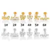 1 Piece Lip Rings Simple Style Heart Shape Flower Butterfly 316L Stainless Steel Waterproof Non Tarnish Surgical Steel Zircon Ion Plating (IP) 14K Gold Plated Lip Rings Ear Cartilage Rings & Studs Nose Rings & Studs