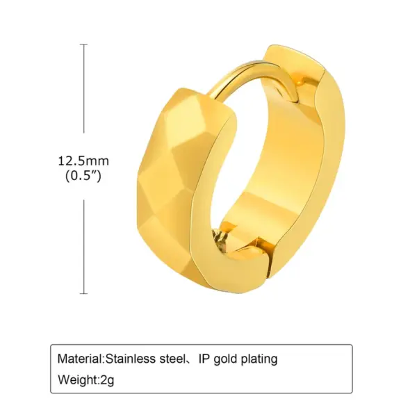 Wholesale PVD Coated Real Gold Plated Solid Color 304 Stainless Steel Casual Classic Style Waterproof Non Tarnish Hoop Earrings