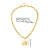 Ion Plating (IP) 18K Gold Plated Sunflower 304 Stainless Steel Elegant Waterproof Non Tarnish 304 Stainless Steel Pendant Necklace