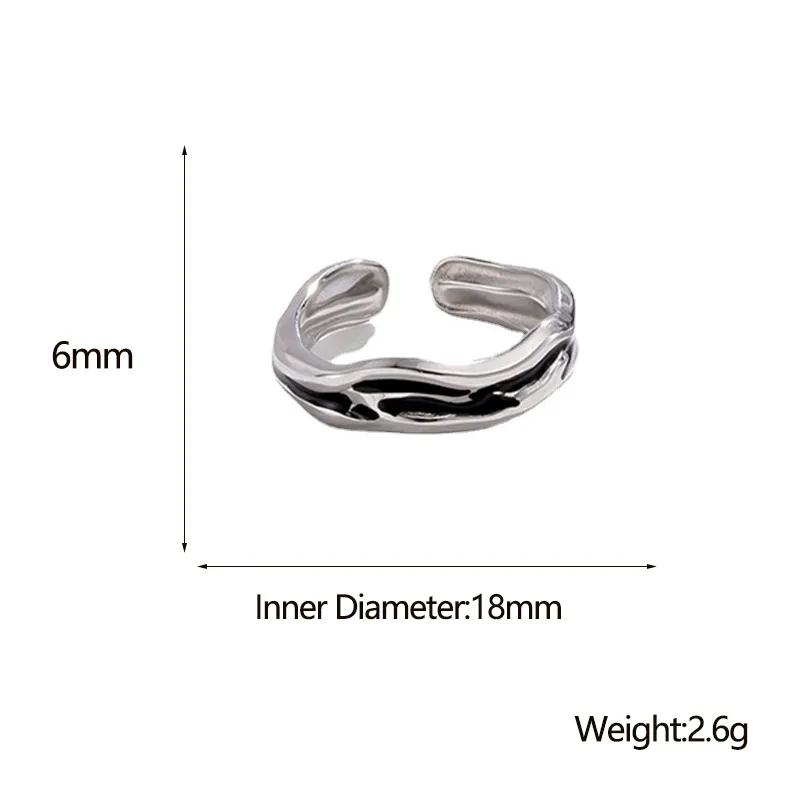 Wholesale PVD Coated Real Gold Plated Irregular Geometric Stainless Steel Retro Waterproof Non Tarnish Open Ring