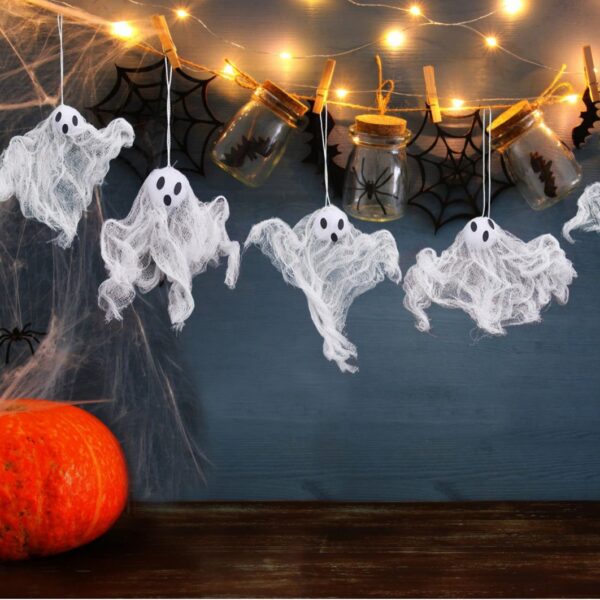 Wholesale Halloween Ghost Flag Halloween Photo Props Ghost Festival Funny Silk Ghost Halloween Yard Decoration Ghost