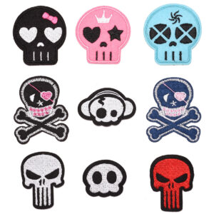 Wholesale Embroidery Cloth Sticker Skull Letter Patch Computer Embroidery Label Seal Factory Direct Supply Clothing Accessories Cloth Label Badge