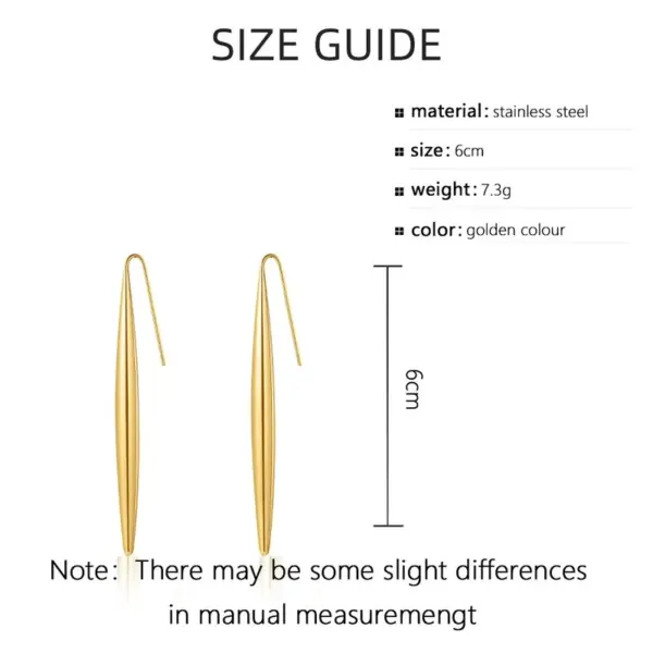 Wholesale PVD Coated 18K Gold Real Gold Plated Solid Color 304 Stainless Steel Simple Style Waterproof Non Tarnish Drop Earrings