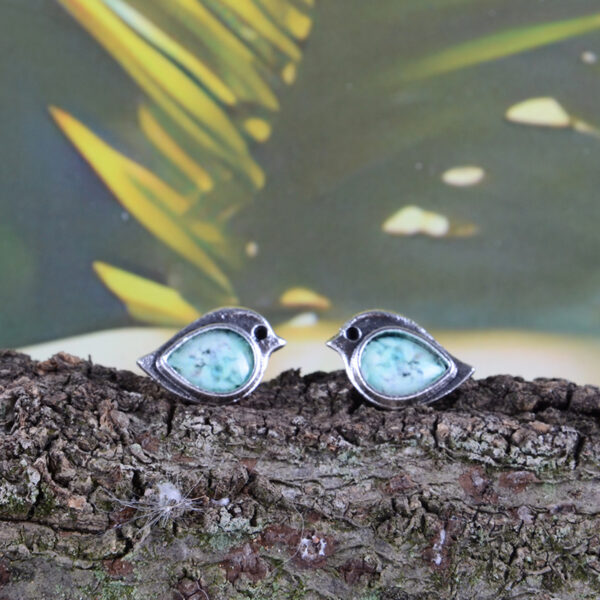 Wholesale Sky blue three sparrow necklace