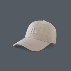 R logo baseball cap--beige
