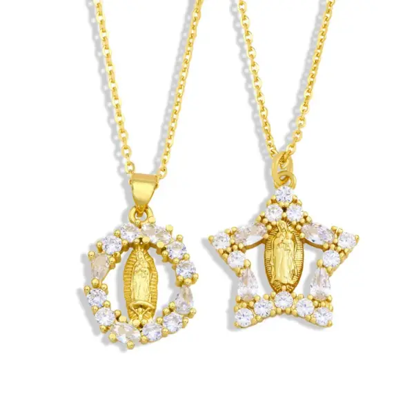 Wholesale Fashion Heart Copper 18k Gold Plated Pendant Necklace In Bulk