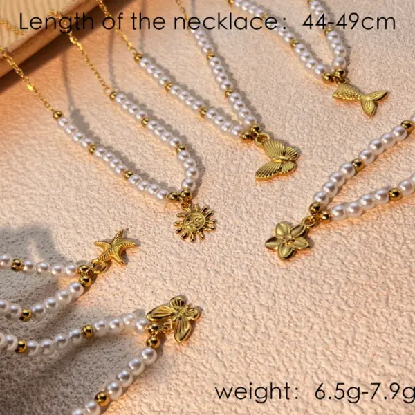 Wholesale PVD Coated Real Gold Plated 18K Gold Sun Star Butterfly 304 Stainless Steel Elegant Waterproof Non Tarnish 304 Stainless Steel Pendant Necklace