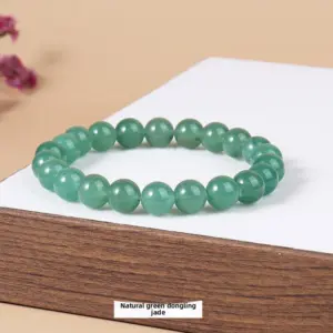 Natural Green Dongling Bracelet / Diameter 8.1-8.8mm (about 21-23 Pieces)