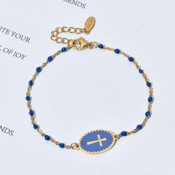 Wholesale Simple Style Cross Stainless Steel Bracelets In Bulk