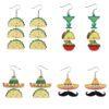 oly-ee1b8d989649ab527d4125e2f9209848 Wholesale Colorful tortilla straw hat colorful jar double-sided earrings