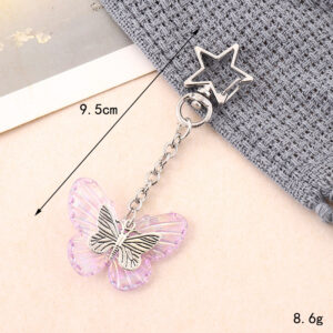 K4610 acrylic butterfly pendant five-pointed star buckle purple / Small pendant