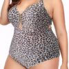 Wholesale 2025 New European and American Large Size Fashionable Sexy Goddess Deep V One-Piece Swimsuit Bikini Swimsuit Beach Pool