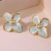 1 Piece Lady Romantic Flower Titanium Steel Earrings Ear Studs