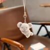 Wholesale Cute Stereo Dog DIY Keychain Jewelry Mini Flocked Resin Doll Mobile Phone Pendant