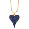 Wholesale Fashion Copper Inlaid Color Zircon Peach Heart Pendant Clavicle Chain