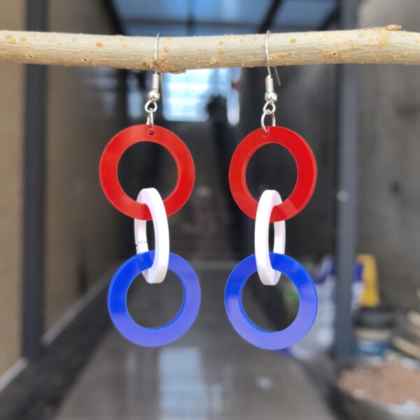 Wholesale Cross-border US Independence Day Stereo Rotating Love Round Square Triangle Acrylic Earrings Festival Earrings