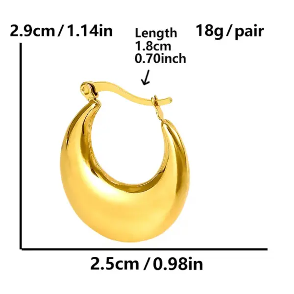 Wholesale PVD Coated Real Gold Plated Geometric 304 Stainless Steel Simple Style Commute Waterproof Non Tarnish Earrings
