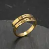Wholesale Fashion Letter Stainless Steel Plating Open Ring 1 Piece