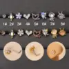 1 Piece Nose Rings & Studs Fashion Flower 316L Stainless Steel Copper Inlay Zircon Nose Pin