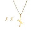 Wholesale Classic Style Letter Stainless Steel Alloy Plating Earrings Necklace