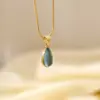 Wholesale Jewelry Beach Water Droplets 304 Stainless Steel Rhinestones 18K Gold Plated White Gold Plated Plating Inlay Pendant Necklace