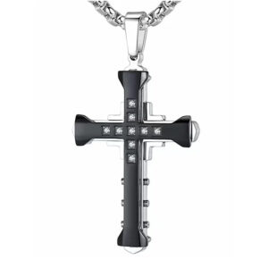 Knight black + stainless steel chain