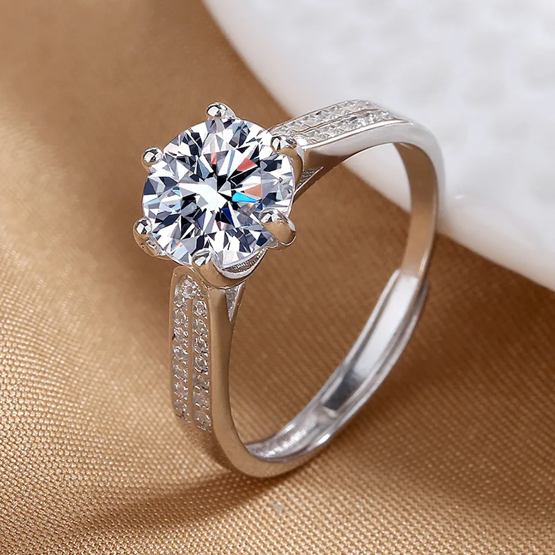 Wholesale Shiny Geometric Copper Inlay Zircon Open Ring