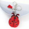 Wholesale 4pcs Seven-Star Ladybug Rhinestone Diamond Keychain