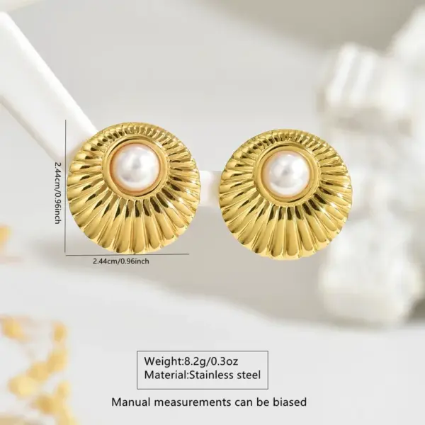 304 Stainless Steel Plastic Starfish Conch Shell Electroplating Imitation Gold Marine Style Irregular Multicolor-Golden Yellow Ear Studs