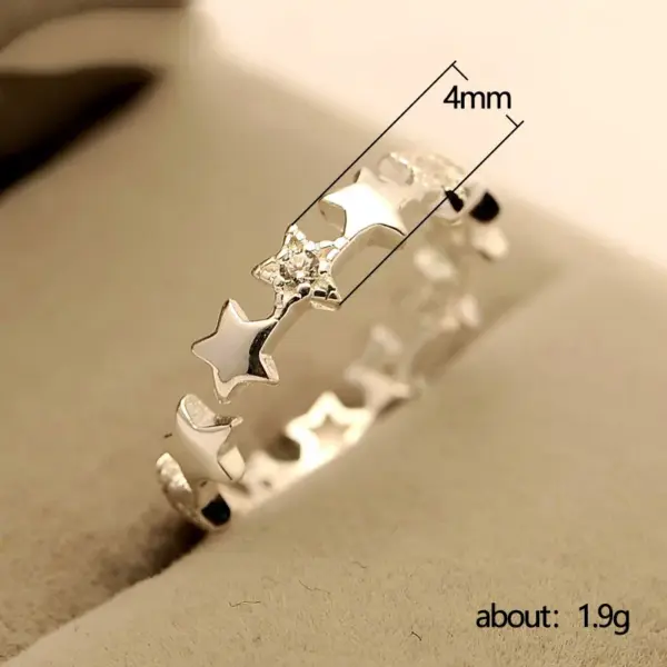 Wholesale Copper Inlaid Zircon Star Artificial Gemstones Copper Rings