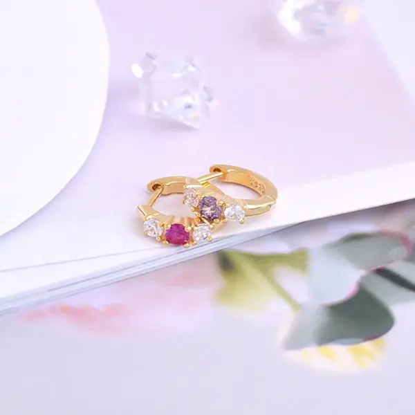 Wholesale Ethnic Style Geometric Copper Artificial Gemstones Earrings