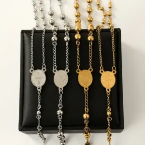 Wholesale Jewelry Simple Style Cross Titanium Steel Plating Necklace