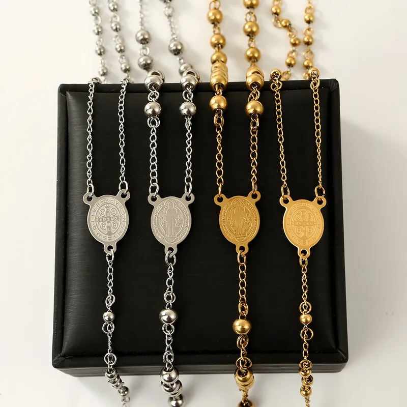 Wholesale Jewelry Simple Style Cross Titanium Steel Plating Necklace