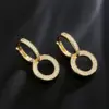 Wholesale Vintage Copper Geometric 18k Gold Micro-set Zircon Earrings Wholesale