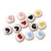 Wholesale Through-hole colorful heart-printed mini steamed bun beads