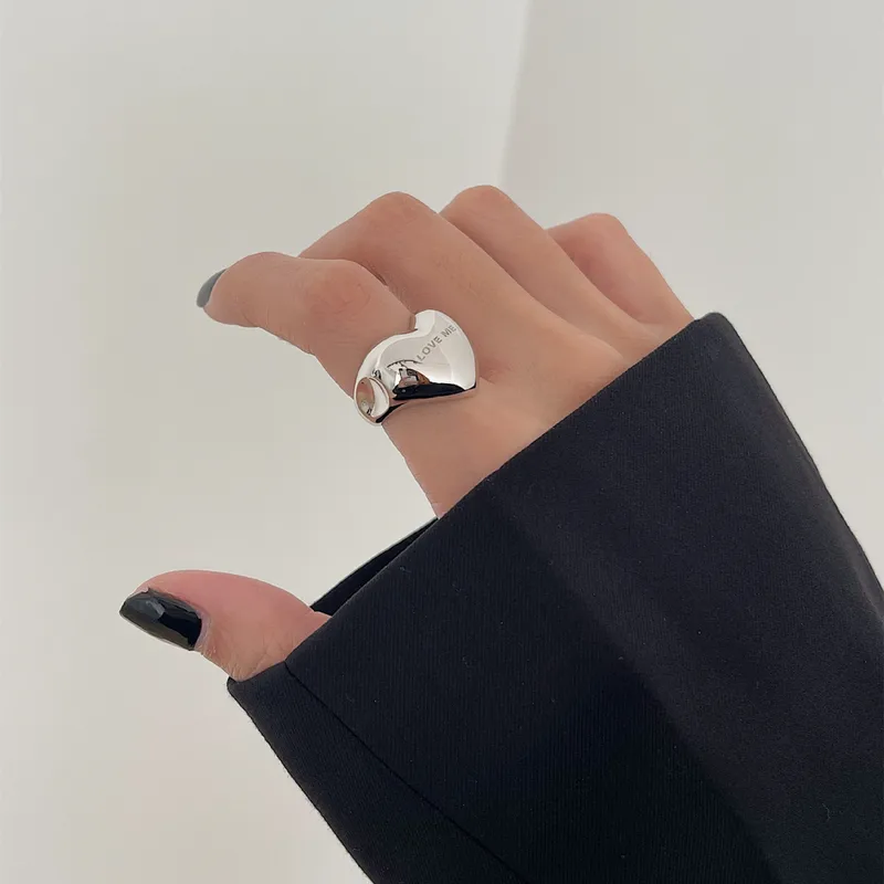 Wholesale Simple Style Commute Heart Shape Copper Gold Plated Rings In Bulk