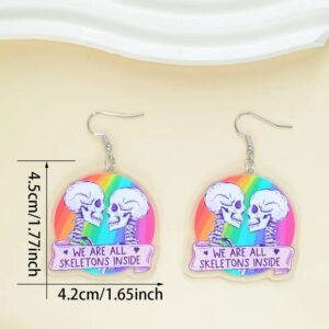 Rainbow Skull Earrings (Finished Product)