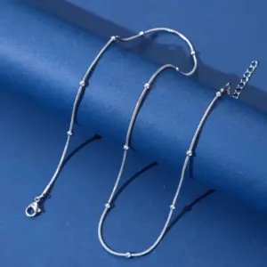 1.2mm Round Snake Beads (steel Color) / Length: 45+5CM
