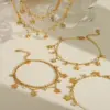 Wholesale Beach Sweet Artistic Star Flower Butterfly 304 Stainless Steel 18K Gold Plated Zircon Bracelets In Bulk