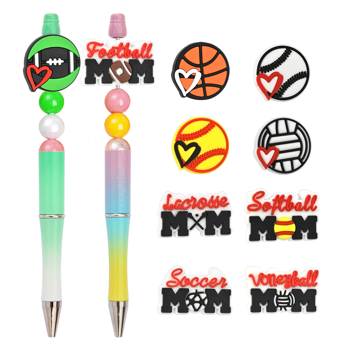 Wholesale DIY Ball Srts Series Ballint Pen Focus Beads