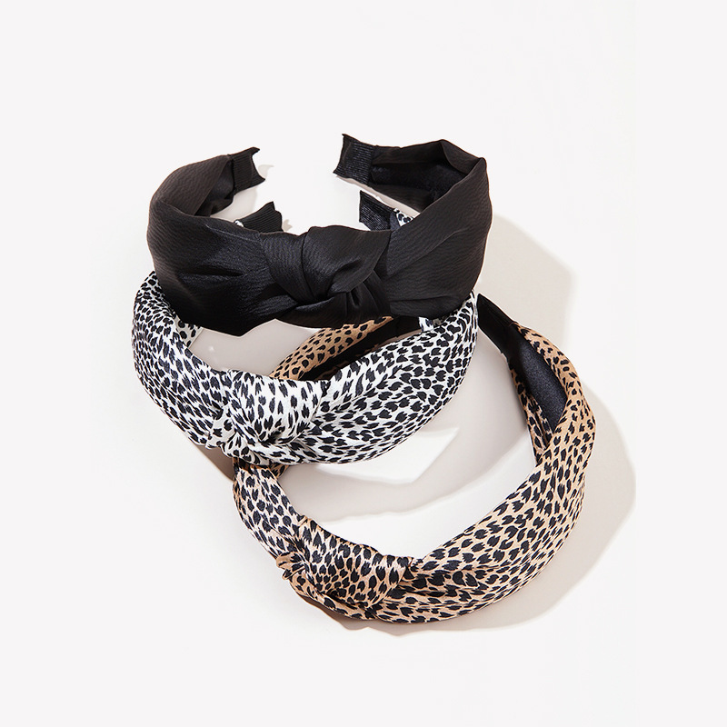 Wholesale Retro Leopard Print Hair Hoop Women's All-match Korean Style Outgoing Simple Non-slip Pressed Hair Wide-brimmed Headband Internet Red Hair C
