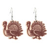 Wholesale Thanksgiving turkey pumpkin wooden earrings