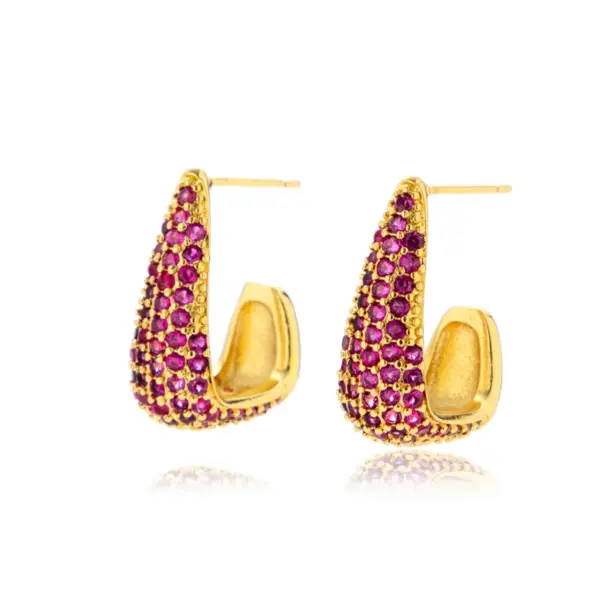 Wholesale 1 Pair Vintage Style French Style Simple Style C Shape Inlay Copper Zircon Hoop Earrings