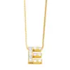 Wholesale PVD Coated Real Gold Plated 18K Gold Letter Stainless Steel Copper Basic Simple Style Waterproof Non Tarnish Stainless Steel Pendant Necklace