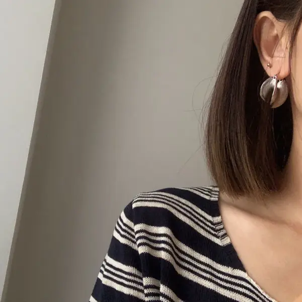 Wholesale 1 Pair Novelty Geometric Irregular Plating Pleated Copper Gold Plated Earrings