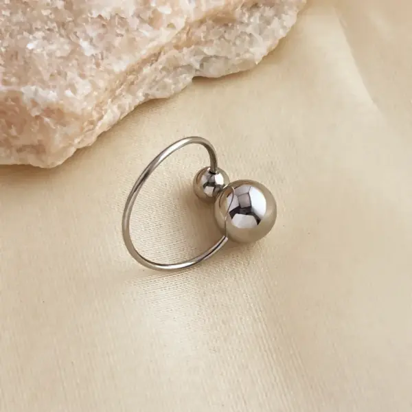 PVD Coated Real Gold Plated 18K Gold Solid Color 304 Stainless Steel Retro Luxurious Waterproof Non Tarnish Rings