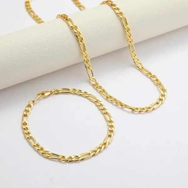 201 Stainless Steel Solid Color PVD Coated Golden Plated Hip-Hop Modern Style Classic Style Gold Sier Bracelets Necklace