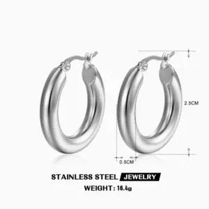 [Sle146] Curb Necklace Steel Color-25mm
