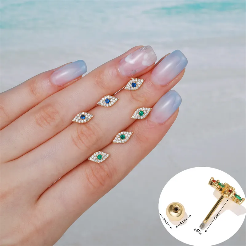 Wholesale Ear Cartilage Rings & Studs Fashion Geometric Brass Gem
