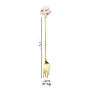 Sakura kitten fork-gold